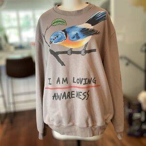 Kanye West Yeezy Wes Lang Rare Grail Awareness Bird Crewneck Sweatshirt